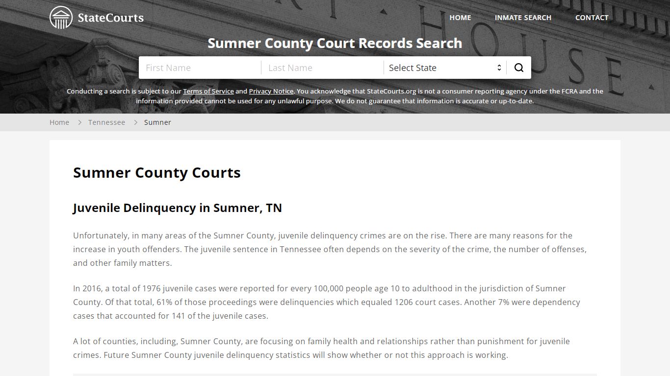 Sumner County, TN Courts - Records & Cases - StateCourts